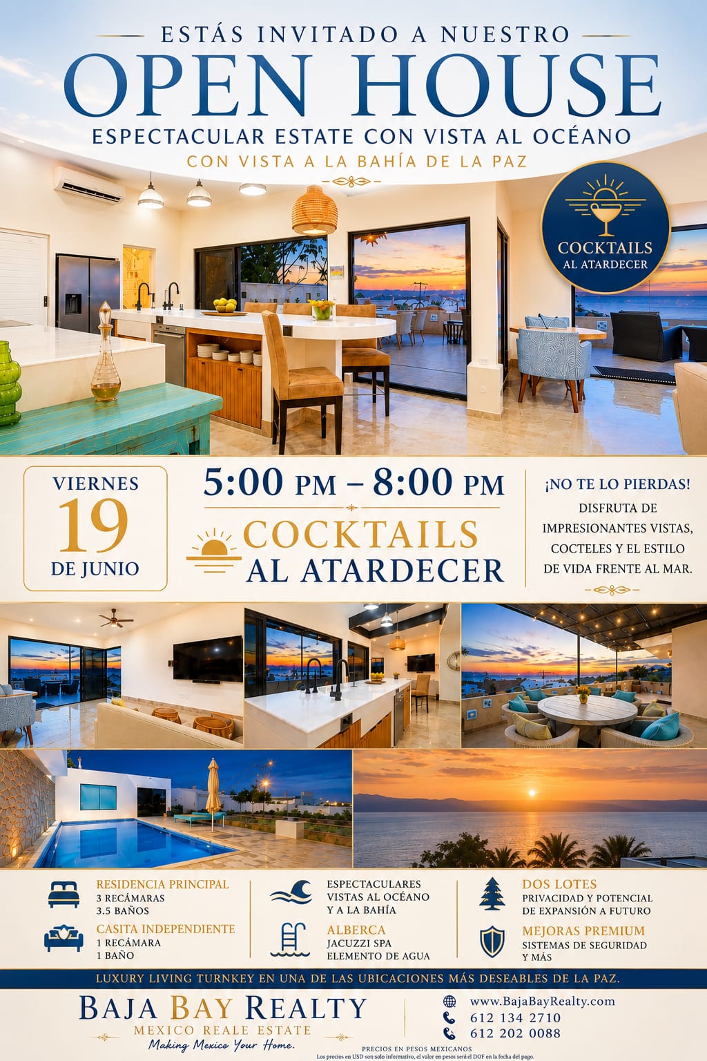 Open house y cócteles al atardecer 19 jun